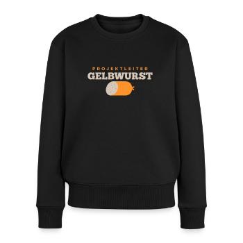 Projektleiter Gelbwurst Petersilie Metzgerei - Frauen Premium Bio Pullover - Schwarz - Vorne - Julia (174cm)
