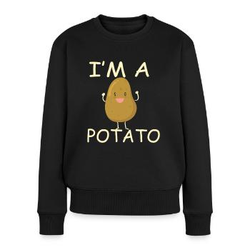 French fries potatoes Sweet potato Potato - Women's Premium Organic Jumper - black - Front - Julia (174cm)