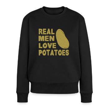 French fries potatoes Sweet potato Potato - Women's Premium Organic Jumper - black - Front - Julia (174cm)