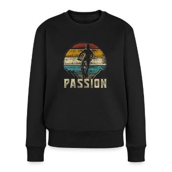 Fahrrad MTB Mountain Bike Mountainbiker - Frauen Premium Bio Pullover - Schwarz - Vorne - Julia (174cm)