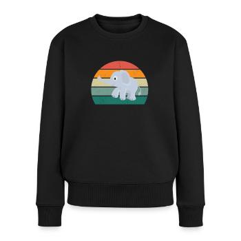 Elephant Pachyderm Proboscis Africa Trumpets Elephant - Women's Premium Organic Jumper - black - Front - Julia (174cm)