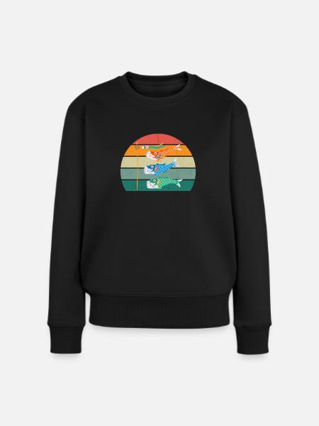 Drachensteigen Wind Herbst Papierdrache Drachen - Frauen Premium Bio Pullover - Schwarz