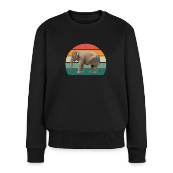 Elephant Pachyderm Proboscis Africa Trumpets Elephant - Women's Premium Organic Jumper - black - Front - Julia (174cm)