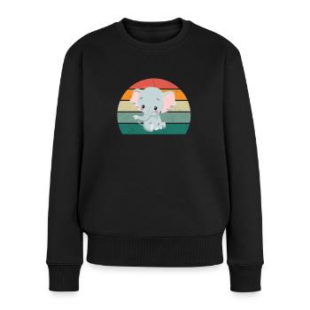 Elephant Pachyderm Proboscis Africa Trumpets Elephant - Women's Premium Organic Jumper - black - Front - Julia (174cm)