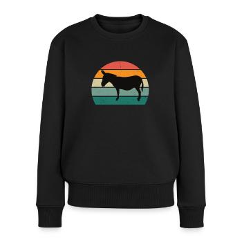 Eselin Graue Tiere IA störisches Tier Reiten Esel - Frauen Premium Bio Pullover - Schwarz - Vorne - Julia (174cm)