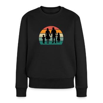Familie Mama Papa Kind Sohn Tochter Tante Onkel - Frauen Premium Bio Pullover - Schwarz - Vorne - Julia (174cm)