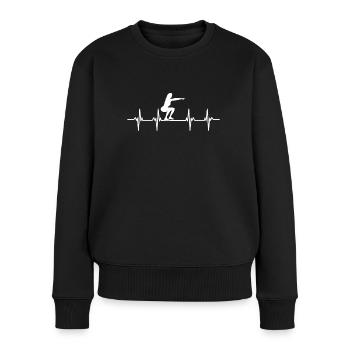 Musculation Gym fitness sport Entraînement - Pull Premium bio Femme - noir - Devant - Julia (174cm)