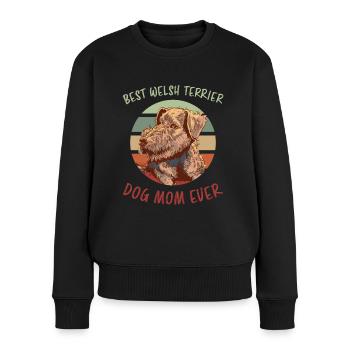 Welsh Terrier Mom Saying Welsh Terrier Gift - Women's Premium Organic Jumper - black - Front - Julia (174cm)
