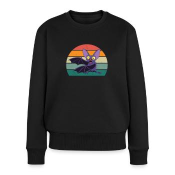 Fledermäuse Fledermaus Fledermausschutz Höhle - Frauen Premium Bio Pullover - Schwarz - Vorne - Julia (174cm)