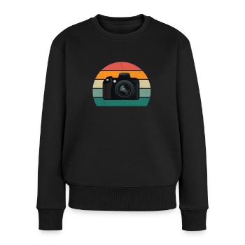 Foto Fotos Fotografin Fokus Fokussieren Fotograf - Frauen Premium Bio Pullover - Schwarz - Vorne - Julia (174cm)