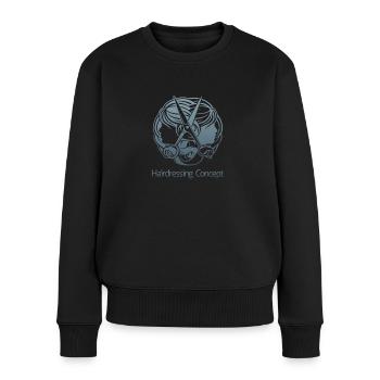 Haare schneiden Friseuse Frisörin Schere Fön Haar - Frauen Premium Bio Pullover - Schwarz - Vorne - Julia (174cm)
