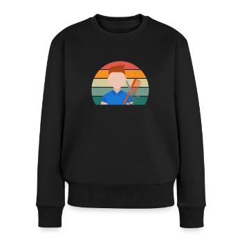 Haare schneiden Friseuse Frisörin Schere Fön Haar - Frauen Premium Bio Pullover - Schwarz - Vorne - Julia (174cm)
