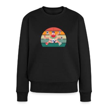 Zocker Zocken game Spiel Computer PC Konsole Gamer - Frauen Premium Bio Pullover - Schwarz - Vorne - Julia (174cm)