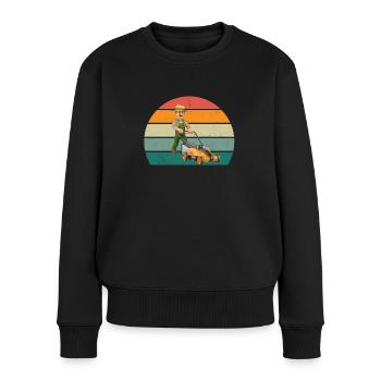 Gärtner Gärtnerin Hecke Rasen Rasenmähen Garten - Frauen Premium Bio Pullover - Schwarz - Vorne - Julia (174cm)