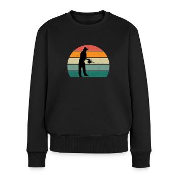 Gärtner Gärtnerin Hecke Rasen Rasenmähen Garten - Frauen Premium Bio Pullover - Schwarz - Vorne - Julia (174cm)