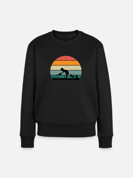 Gärtner Gärtnerin Hecke Rasen Rasenmähen Garten - Frauen Premium Bio Pullover - Schwarz