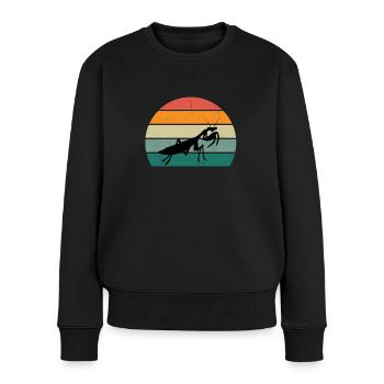 Insectes Mante mante verte Mante religieuse - Pull Premium bio Femme - noir - Devant - Julia (174cm)