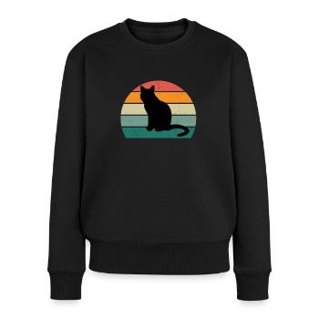 Cat Kätzchen Katzenmama Katzenpapa Frauchen Katze - Frauen Premium Bio Pullover - Schwarz - Vorne - Julia (174cm)