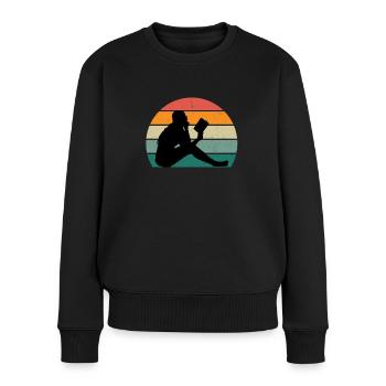 Leser Leserin Buch Bücher Bücherwurm Buch Lesen - Frauen Premium Bio Pullover - Schwarz - Vorne - Julia (174cm)