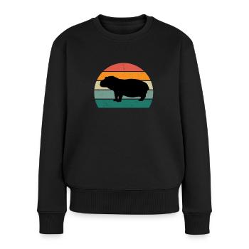 Nilpferd Nil Flusspferd Flusspferde Zwergnilpferd - Frauen Premium Bio Pullover - Schwarz - Vorne - Julia (174cm)