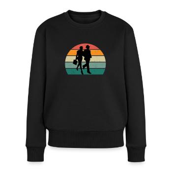 Reisen Reisender Reisender Ferien Urlauber Urlaub - Frauen Premium Bio Pullover - Schwarz - Vorne - Julia (174cm)