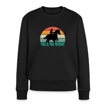 Reiter Reiterin Pferd Reiten Pony Pferdestall - Frauen Premium Bio Pullover - Schwarz - Vorne - Julia (174cm)