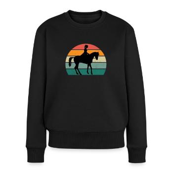 Reiter Reiterin Pferd Reiten Pony Pferdestall - Frauen Premium Bio Pullover - Schwarz - Vorne - Julia (174cm)