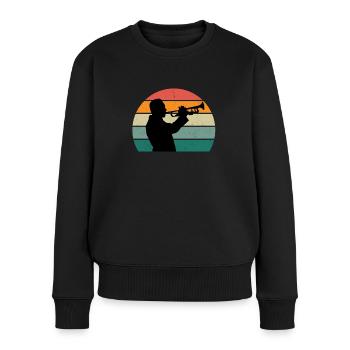 Posaunist Posaune Trompetenspieler Trompete - Frauen Premium Bio Pullover - Schwarz - Vorne - Julia (174cm)