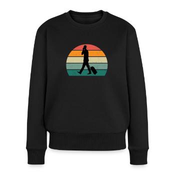 Reisen Reisender Reisender Ferien Urlauber Urlaub - Frauen Premium Bio Pullover - Schwarz - Vorne - Julia (174cm)