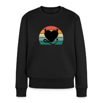 Diable Diable Satan Mal Enfer Peur Terreur - Pull Premium bio Femme - noir - Devant - Julia (174cm)