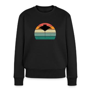 Stachelrochen Teufelsrochen Fliegen Gleiten Rochen - Frauen Premium Bio Pullover - Schwarz - Vorne - Julia (174cm)