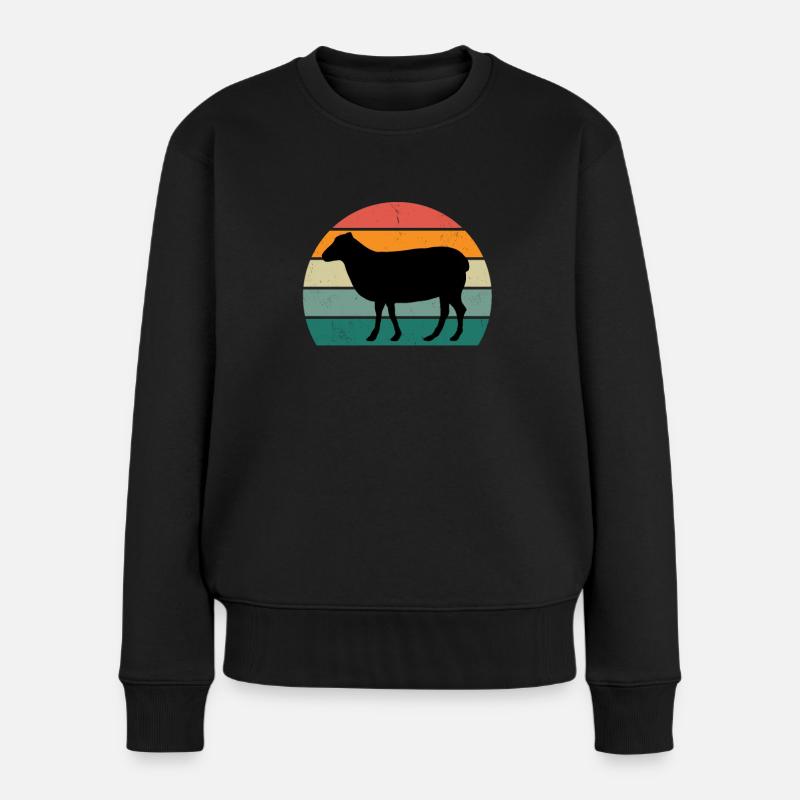 Schafe Schafherde Ziege Ziegen Lamm Schaf Wolle - Frauen Premium Bio Pullover - Schwarz