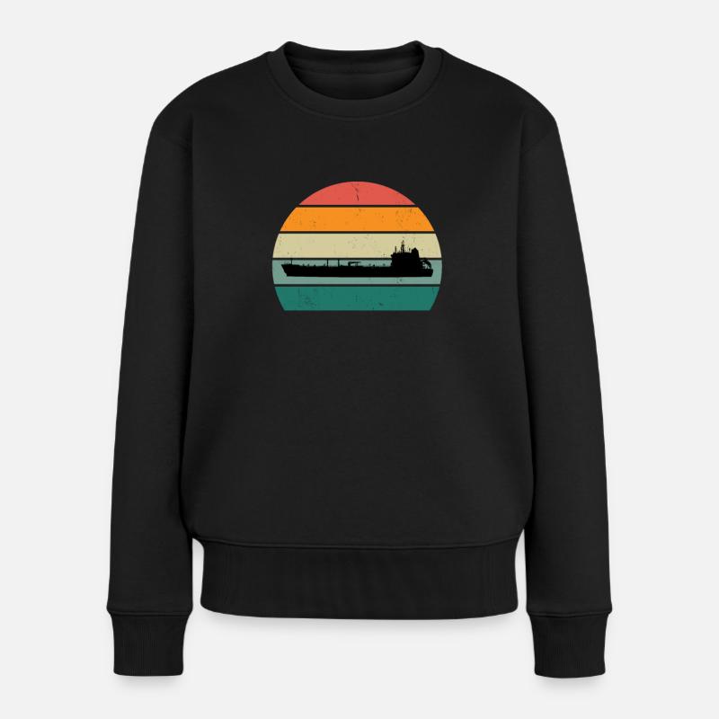 Schiff Boot Boote Yacht Jachten Kapitän Schiffe - Frauen Premium Bio Pullover - Schwarz