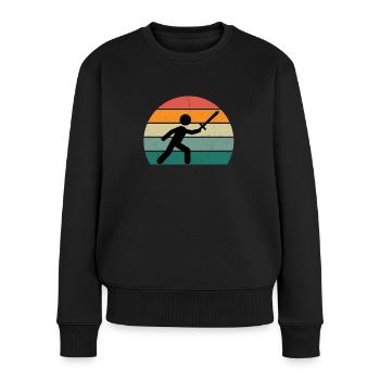 Schwertkampf Schwert Klinge Lanze Säbel Dolch - Frauen Premium Bio Pullover - Schwarz - Vorne - Julia (174cm)