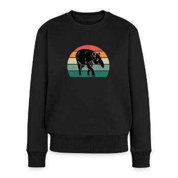 tapire tapirre elefanten elefant rüssel tapir - Frauen Premium Bio Pullover - Schwarz - Vorne - Julia (174cm)