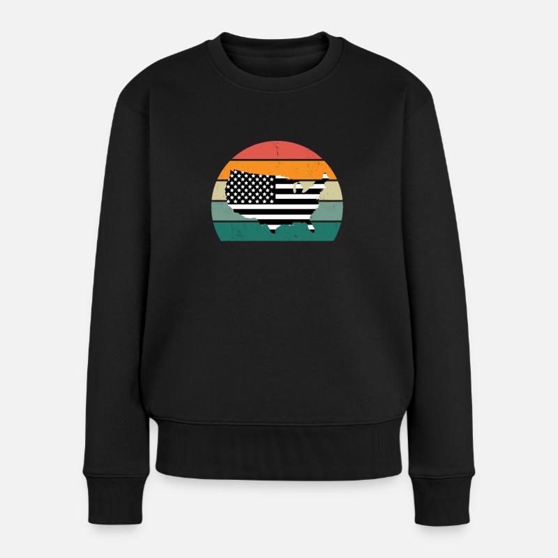 États-Unis Américain Américain États-Unis - Pull Premium bio Femme - noir