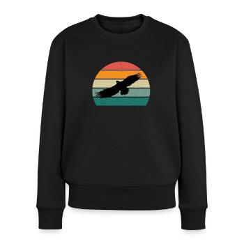vögel fliegen gleiten luft feder federn flug vogel - Frauen Premium Bio Pullover - Schwarz - Vorne - Julia (174cm)