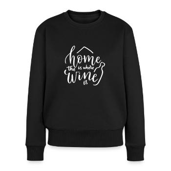 wines wine drinker wine drinker wine lover wine - Women's Premium Organic Jumper - black - Front - Julia (174cm)