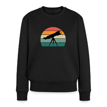 ufo alien weltall all universum rakete weltraum - Frauen Premium Bio Pullover - Schwarz - Vorne - Julia (174cm)