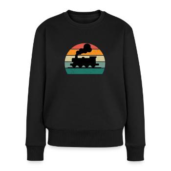 train locomotive locomotive locomotive conducteur de train conducteur - Pull Premium bio Femme - noir - Devant - Julia (174cm)