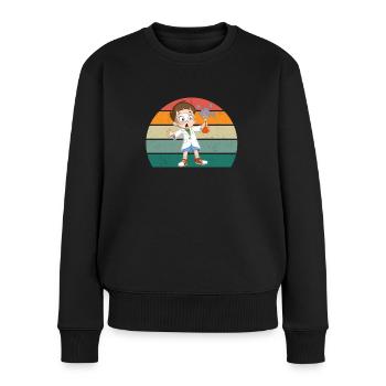 wissenschaft wissenschaftlerin forschung wissen - Frauen Premium Bio Pullover - Schwarz - Vorne - Julia (174cm)