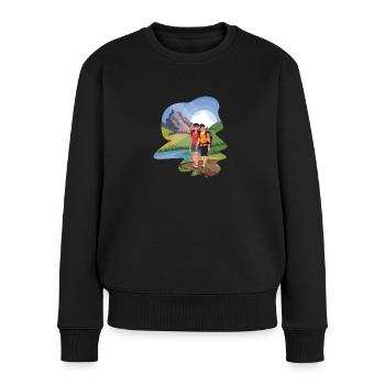 Hikers Hikers Mountains Mountain Valley Valleys Hiking - Women's Premium Organic Jumper - black - Front - Julia (174cm)