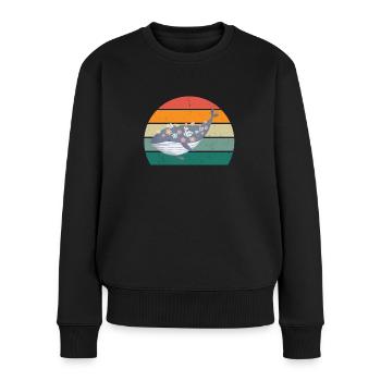 Baleines Cétacés Mammifères Mammifères marins Baleines - Pull Premium bio Femme - noir - Devant - Julia (174cm)