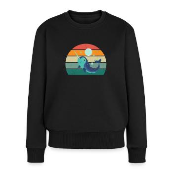 Baleines Cétacés Mammifères Mammifères marins Baleines - Pull Premium bio Femme - noir - Devant - Julia (174cm)