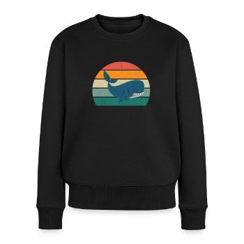 Baleines Cétacés Mammifères Mammifères marins Baleines - Pull Premium bio Femme - noir - Devant - Julia (174cm)