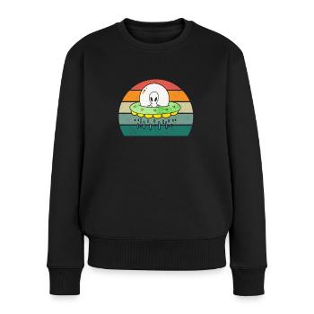 aliens alien space space flying UFOs UFO - Women's Premium Organic Jumper - black - Front - Julia (174cm)