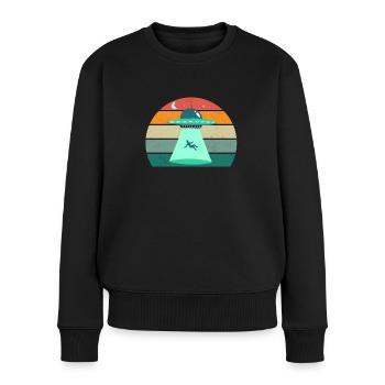 aliens alien space space flying UFOs UFO - Women's Premium Organic Jumper - black - Front - Julia (174cm)