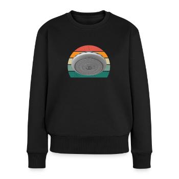 Aliens Alien Weltraum Weltall Fliegende Ufos UFO - Frauen Premium Bio Pullover - Schwarz - Vorne - Julia (174cm)
