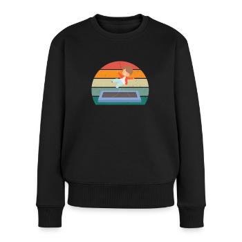 Trampolinspringer Trampolinspringerin Trampolin - Frauen Premium Bio Pullover - Schwarz - Vorne - Julia (174cm)