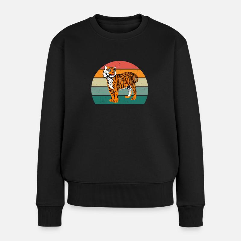 amurtiger tigerkäfig großkatze katze asien tiger - Frauen Premium Bio Pullover - Schwarz